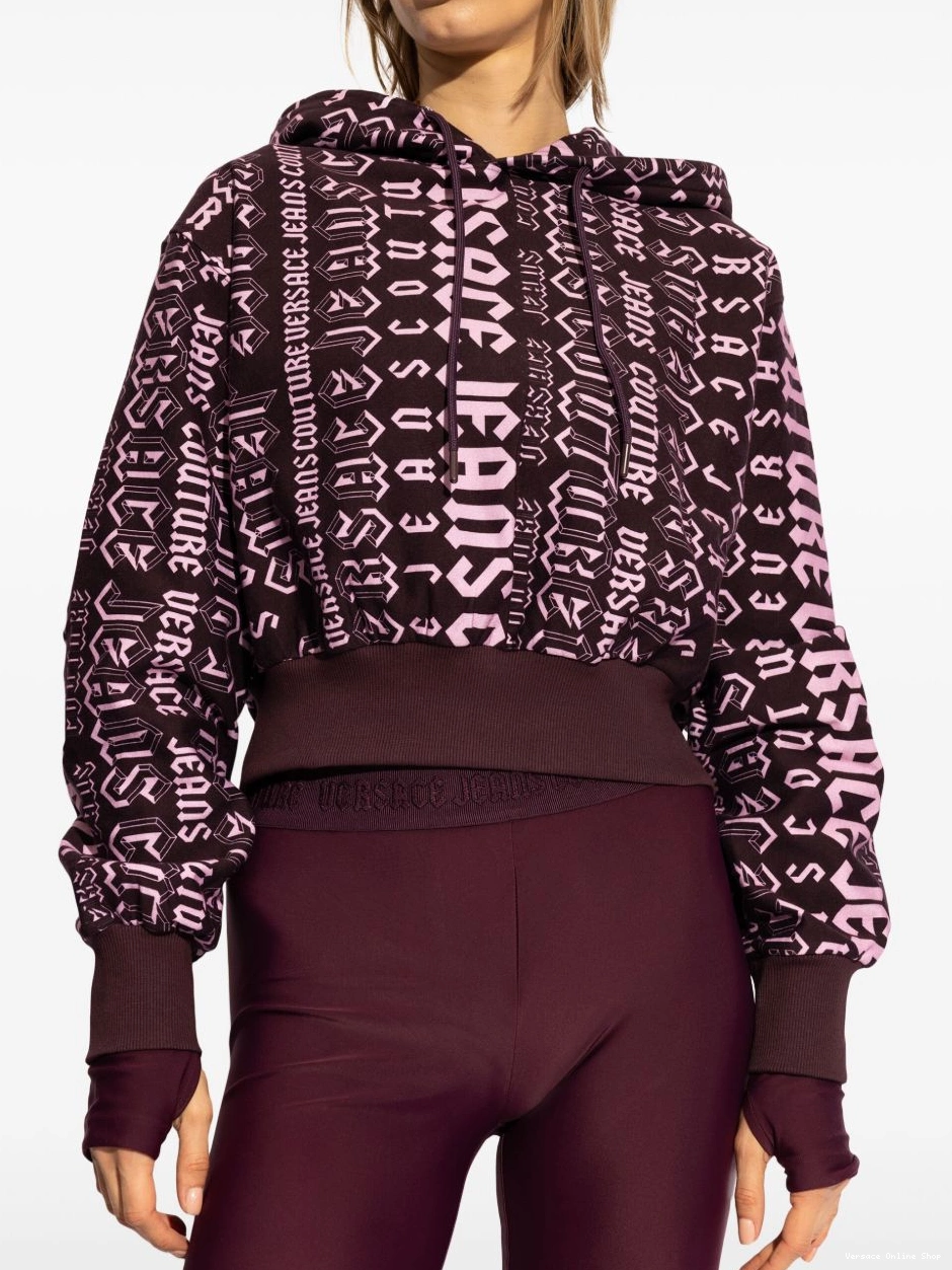 Cheap Versace pattern Women sweatshirt Jeans logo hoodie Couture 0802